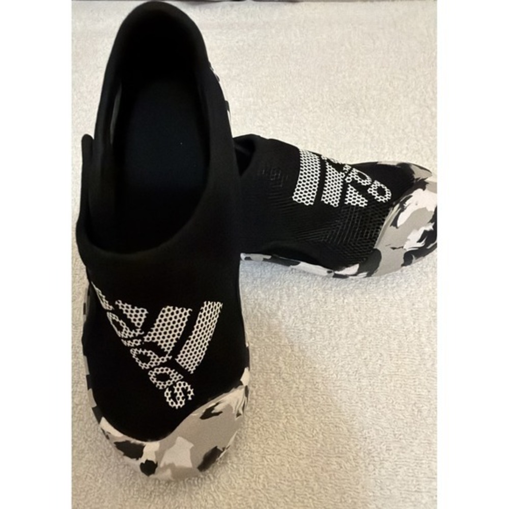 Adidas Logo Kids Black, White, Camouflaged Mesh Shoe 12K       ‎   1709